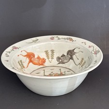 Large Chinese Famille Rose-( RARE) Koi & Travelers  Porcelain Basin/Bowl 19th C picture
