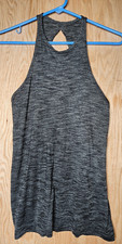 Lululemon Cut Out Crew Tank Top Womens Size 6 Gray Heather Knit Running Training picture