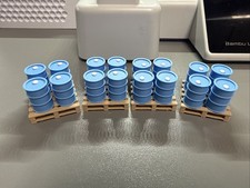 OScale Pallet O Barrels, 4 Pallets And 16 Barrels. Blue picture