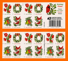usps holiday cheer postage 5 booklets of 20 / 100 total MNH 6036B picture