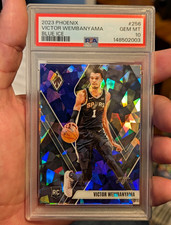 🔥2023-24 Panini Phoenix Victor Wembanyama Blue Ice RC #256 PSA 10 Spurs🔥 picture