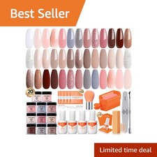 modelones Dip Powder Kit 40pc Nude Glitter Brown Colors picture