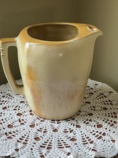 FRANKOMA Pottery 5D Plainsman Prairie Gold Pitcher w/Ice Lip Jug 96oz READ picture