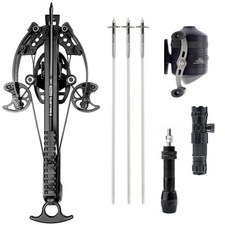 BALLISTA BAT Compound Crossbow w/Bowfishing Arrows, Reel BL25, Laser Reel Mount picture