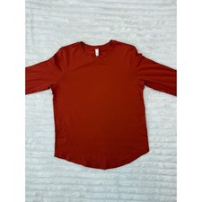 lululemon Love Crew Long Sleeve Shirt Women's 6 Rust Orange Pima Cotto picture