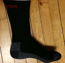 3 Pairs Mens Black Snap On Tools Crew Socks Large MADE IN USA New picture