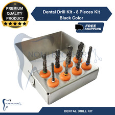 8-Piece Titanium Coated Precision Dental Drill Set Black Industrial Grade CE picture