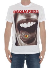 Dsquared2 Men's Mouth Print Graphic Cotton T-Shirt - White picture