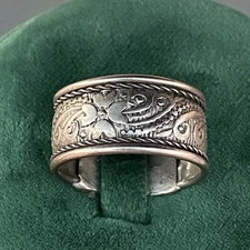 Extremely Rare Ancient Roman Solid Silver ring with Garnet Bezel picture