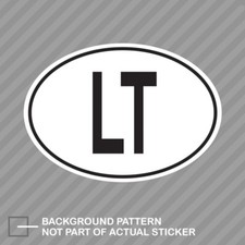 LT Lithuania Country Code Oval Sticker Decal Vinyl Lithuanian euro picture