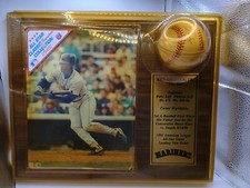 Ken Griffey Jr. Signed Baseball on Plaque, Yellowed Plastic, Sealed, Early 90's picture