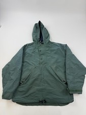 Gap Jacket Mens Medium Green Hooded Anorak Pullover Nylon Fleece Lined Insulated picture