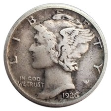 1926-S Mercury Dime VF Very Fine 90% Silver picture