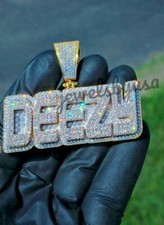 3Ct Real Moissanite DEEZY Custom Name Letter Pendant 925 Silver picture