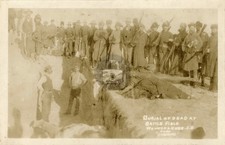 Burial Dead Wounded Knee DAKOTA Territory 1910s Silver RPPC Photo Postcard COPY picture