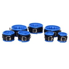 Real Leather Soft Padded Collar Cuffs Wrist Hand Ankle Restraints Bondage picture