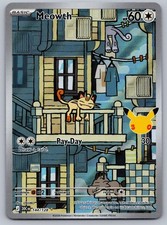 Meowth 144/128 Holo Illustration Rare ME: 30th Celebration Pokemon Near Mint picture