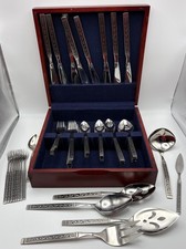 VTG 70pc Oneida 1881 Rogers Flatware Spanish Court, Service For 8, Serving Set picture