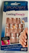French tip instant Manicure Kiss Broadway Lasting French Real Short 28 count  picture