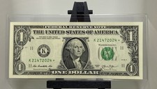 Pristine ONE Dollar 2013 STAR Note RARE K Dallas Serial 2024 Birth Year Gift picture