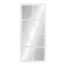Kate and Laurel Cassat Casual Modern Window Wall Accent Mirror, White picture