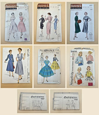 Lot 6 Vintage 1950s Sewing Patterns Bust 30 Size 12 Butterick Halter +2 Primers picture