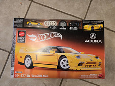Mattel Brick Shop Hot Wheels 90 Acura NSX Yellow Building Toy 877 Pieces IN HAND picture
