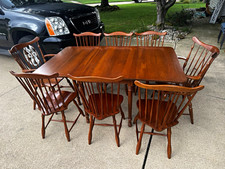 6 Pennsylvania House Chairs with Tell City Table, 2 captain chairs. picture