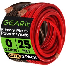 GEARit 0 Gauge 25' 50' CCA Amplifier Power / Amp Ground Wire, Black/Blue/Red. picture