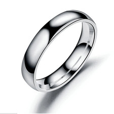 4-6MM SILVER GOLD PLATED STAINLESS STEEL MEN WOMEN WEDDING RING BAND SIZE 6-13 picture