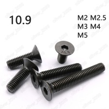 M2/M2.5/M3/M4/M5/M6/M8 Black 10.9 Steel Hex Socket Countersunk Flat Head Screws picture