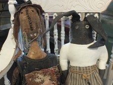 primitive rabbit doll 25 inch and 12 inch rabbit doll mix picture
