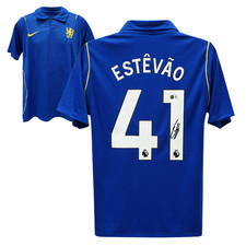 Estevao Willian Signed Chelsea 2026-27 Home Soccer Jersey #41 with Beckett COA picture