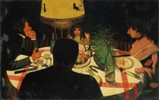 Félix Vallotton : Dinner, by Lamplight : 1899 : Archival Quality Art Print picture