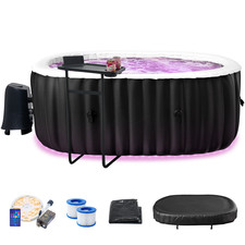 SLSY 2Person Portable Inflatable Hot Tub with Side Table&100 Bubble Massage Jets picture