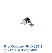 NEW OEM First CO Company 9MVX03312 Motor ECM 1/3 HP 240V 1200 RPM VARIABLE 48Y picture