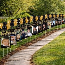 13 Pcs 2026 Graduation Decorations K-12 Photo Yard Signs with Stakes, Class of 2 picture