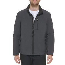 NWOT Calvin Klein Jacket Men's M Gray Polyester Spandex Sherpa Lined Windbreaker picture