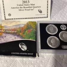2013-S U. S. Mint America the Beautiful Quarters Silver Proof Set OGP COA MINT picture