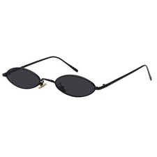 MEETSUN Vintage 90s Small Oval Sunglasses For Women Men Small, C10-black-gray picture