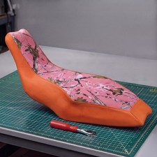 Polaris Outlaw 450 500 525 Seat Cover 2006 To 2008 Orange Camo Vinyl Seat Cover picture