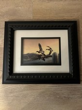 Vintage 1985. Terry REDLIN Framed Art  Print In black Frame White Mat 13x11” picture