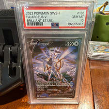 Pokemon Co. 2022 SWSH Brilliant Stars Arceus V 166/172 Full Art Holo PSA 10 picture