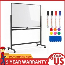 Rolling Whiteboard Stand Mobile Double-Sided Magnetic Whiteboard Dry Erase Board picture