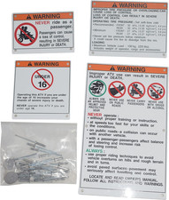 Warning Decals Stickers Labels Aluminum Backed Compatible with Yamaha Raptor Bla picture
