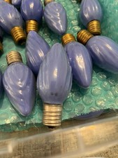 40 Vintage GE USA Flame Swirl C-9 Christmas Light Bulbs - Blue picture