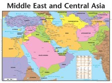 Middle East and Central Asia Map: Middle East/Central Asia Laminated by Rose Pub picture
