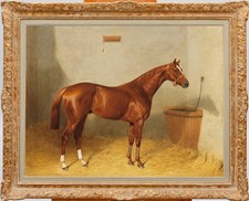 Hand Painted Oil Painting Old Master-Art Antique style Animal Jujube red horse picture