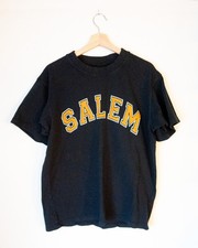 Vintage Salem Massachusetts Varsity T Shirt - Washed Black picture