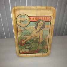 Vintage Bamboo tray Groenten Veiling vegetable auction pretty woman VERY RARE picture